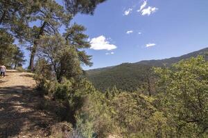 landschappen en trails van de mooi natuur van de Sierra de Cazola, Jaen, Spanje. natuur vakantie concept. foto