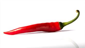 ai gegenereerd een rood Chili peper Aan een wit achtergrond foto