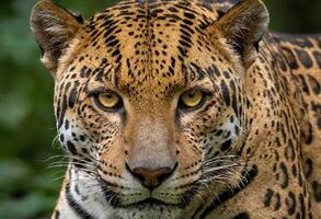 ai gegenereerd een majestueus jaguar in haar natuurlijk leefgebied foto