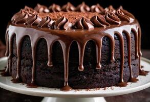 ai gegenereerd perfect decadent chocola taart foto