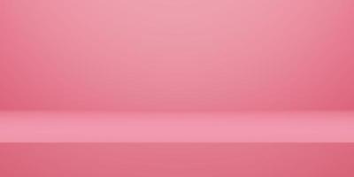 3d illustratie van roze lege studioruimte, productachtergrond, malplaatjemodel voor de dagvertoning van de valentijnskaart foto