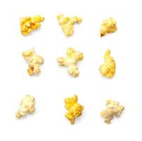 macro popcorn geïsoleerd Aan wit foto