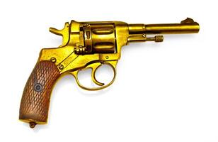 oud gouden revolver foto