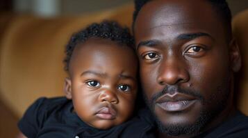 ai gegenereerd Mens Holding een baby in zijn armen foto