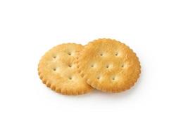 cracker cookies geïsoleerd op een witte achtergrond met uitknippad foto