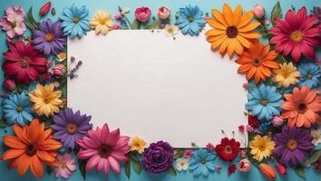 ai gegenereerd bloemen achtergrond ontwerp met blanco ruimte foto