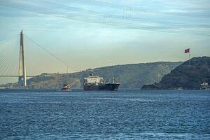 yavuz sultan selim brug in voorkant van zwart zee visie van Istanbul Bosporus reis foto