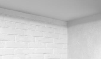 wit steen muur met hoek, abstract achtergrond foto
