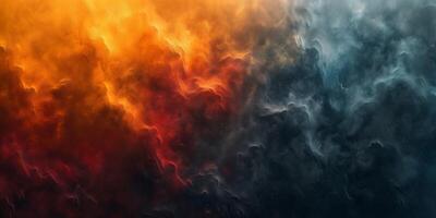 ai gegenereerd abstract vurig en koel afgezwakt wolken achtergrond voor creatief gebruik foto