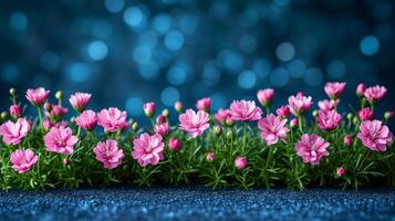 ai gegenereerd roze bloemen in veld- foto