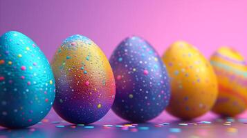 ai gegenereerd kleurrijk Pasen eieren met hagelslag foto