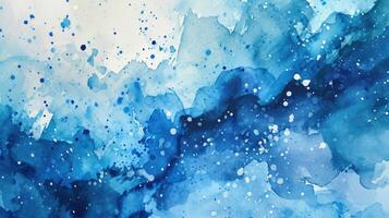ai gegenereerd glanzend blauw waterverf canvas foto