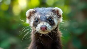 ai gegenereerd verbijsterend dieren in het wild fotografie vangt de essence van een fret in een boeiend portret, ai gegenereerd. foto