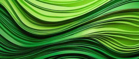 ai gegenereerd gedetailleerd en opvallend, een abstract detailopname van biologisch neon groen houten golvend golven Aan een muur, ai gegenereerd. foto