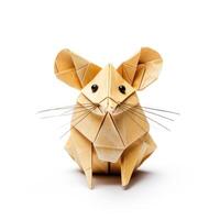 ai gegenereerd kleurrijk origami muis, uniek papier veelhoek kunstwerk, ideaal huisdier concept, ai gegenereerd foto