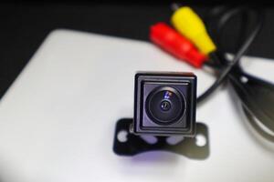 strak zwart auto achterzijde camera - automotive technologie foto