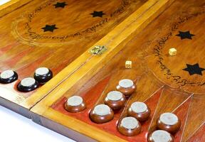 backgammon. backgammon handgemaakt. foto