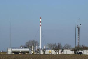 scheiding station voor olie en gas- behandeling. olie en gas- apparatuur. foto