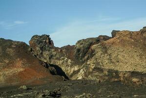 bergen van vuur, montanas del fuego, timanfaya nationaal park in lanzarote island, spanje foto