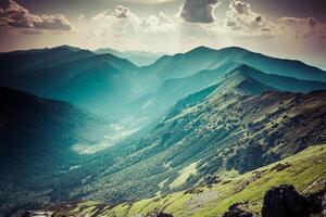 visie van kasprowy wier top in de Pools tatra bergen foto