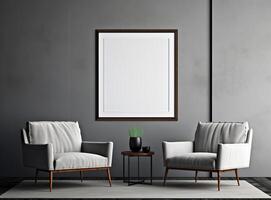 ai gegenereerd minimalistische leven kamer foto