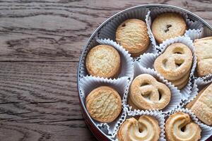 doos van boter koekjes foto