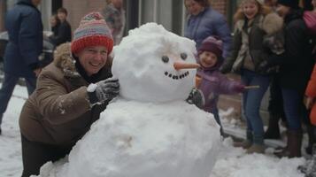 ai gegenereerd een traditioneel Kerstmis tafereel, vastleggen de vreugde en warmte van de vakantie met de kerstman claus, een meisje, en een prachtig versierd boom in een knus kamer. foto