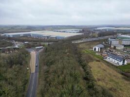 hoog hoek visie van corby stad van Northamptonshire Engeland Verenigde koninkrijk. november 1e, 2023 foto