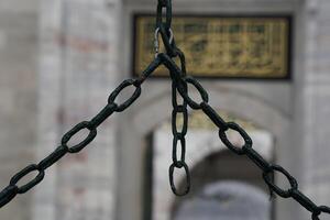 sultanahmet blauw moskee in Istanbul, kalkoen - de poort foto