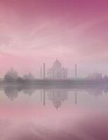 taj mahal Aan zonsopkomst zonsondergang, agra, Indië foto