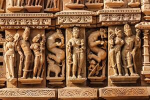 sculpturen Aan adinat jain tempel, khajuraho foto
