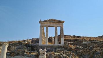 delos eiland, een juweel in de Egeïsch zee, houdt rijk mythologisch en archeologisch betekenis foto