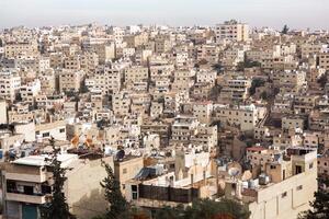 antenne visie van Amman stad de hoofdstad van Jordanië. stad scape van Amman. foto