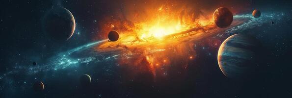 ai gegenereerd mooi foto's van ruimte met planeten van de zonne- systeem foto