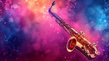 ai gegenereerd mooi achtergrond voor sax concert extensies reclame foto