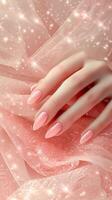 ai gegenereerd mooi roze manicure achtergrond foto