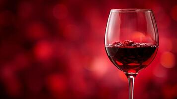 ai gegenereerd een elegant wijn glas gevulde met diep rood cabernet sauvignon, presentatie van haar rijk tint foto