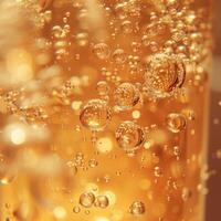 ai gegenereerd bruisend Frisdrank bubbels dans in een glas foto