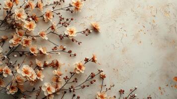 ai gegenereerd chique en elegant samenstelling met minimalistische bloemen motieven foto