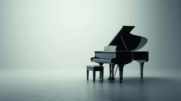 ai gegenereerd minimalistische uitbeelding van een piano, benadrukkend haar rol net zo een tijdloos symbool van musical elegantie foto