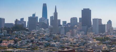 antenne visie van de san francisco binnenstad. foto