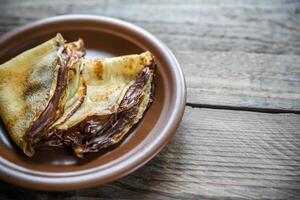 pannenkoeken met chocoladeroom foto