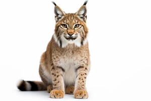 ai gegenereerd lynx geïsoleerd Aan wit achtergrond foto