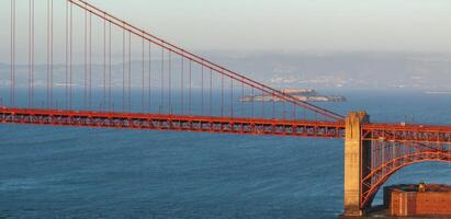 beroemd gouden poort brug, san francisco Bij zonsondergang, Verenigde Staten van Amerika foto