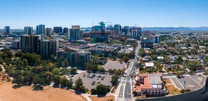 Feniks stad downtown horizon stadsgezicht van Arizona in Verenigde Staten van Amerika. foto