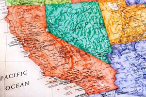grafisch kaart van Californië in de Verenigde staten van Amerika foto