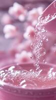 ai gegenereerd roze kalmte bubbels in zeep gelukzaligheid foto