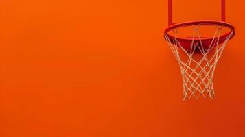 ai gegenereerd basketbal hoepel oranje achtergrond foto