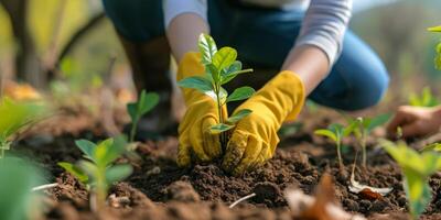 ai gegenereerd gemeenschap initiatieven ervaring de macht van gemeenschap LED initiatieven dat streven naar maken een verschil. boom aanplant evenementen zijn de globaal missie naar beschermen onze milieu foto