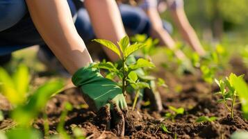 ai gegenereerd gemeenschap initiatieven ervaring de macht van gemeenschap LED initiatieven dat streven naar maken een verschil. boom aanplant evenementen zijn de globaal missie naar beschermen onze milieu foto